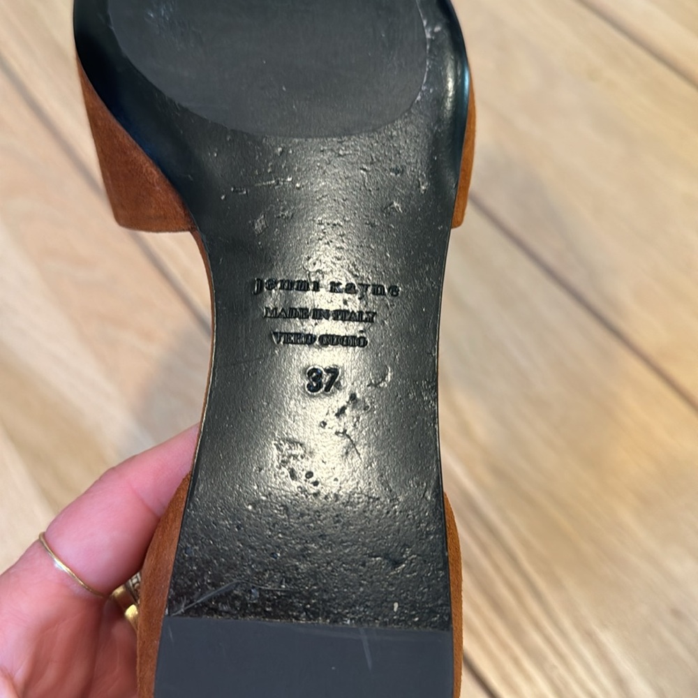 JENNI KAYNE d’Orsay Flats in Suede Vero Cuoio in Saddle (Camel) sz 37 RARE & EUC - Picture 10 of 11